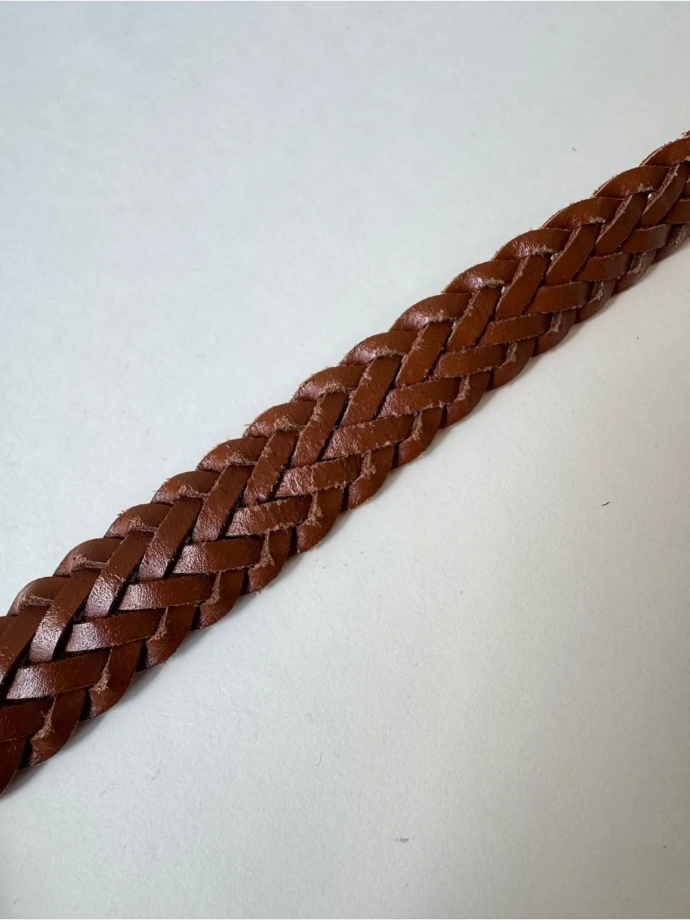 Woven Brown Leather Belt Size M / L Studded Medallion Western Rodeo Cowgirl